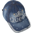 thumbnail image 5 of Bling Baseball Cap for Women Bejeweled Distressed Denim and Diamonds Hat Studded Rhinestone Cap, 5 of 7