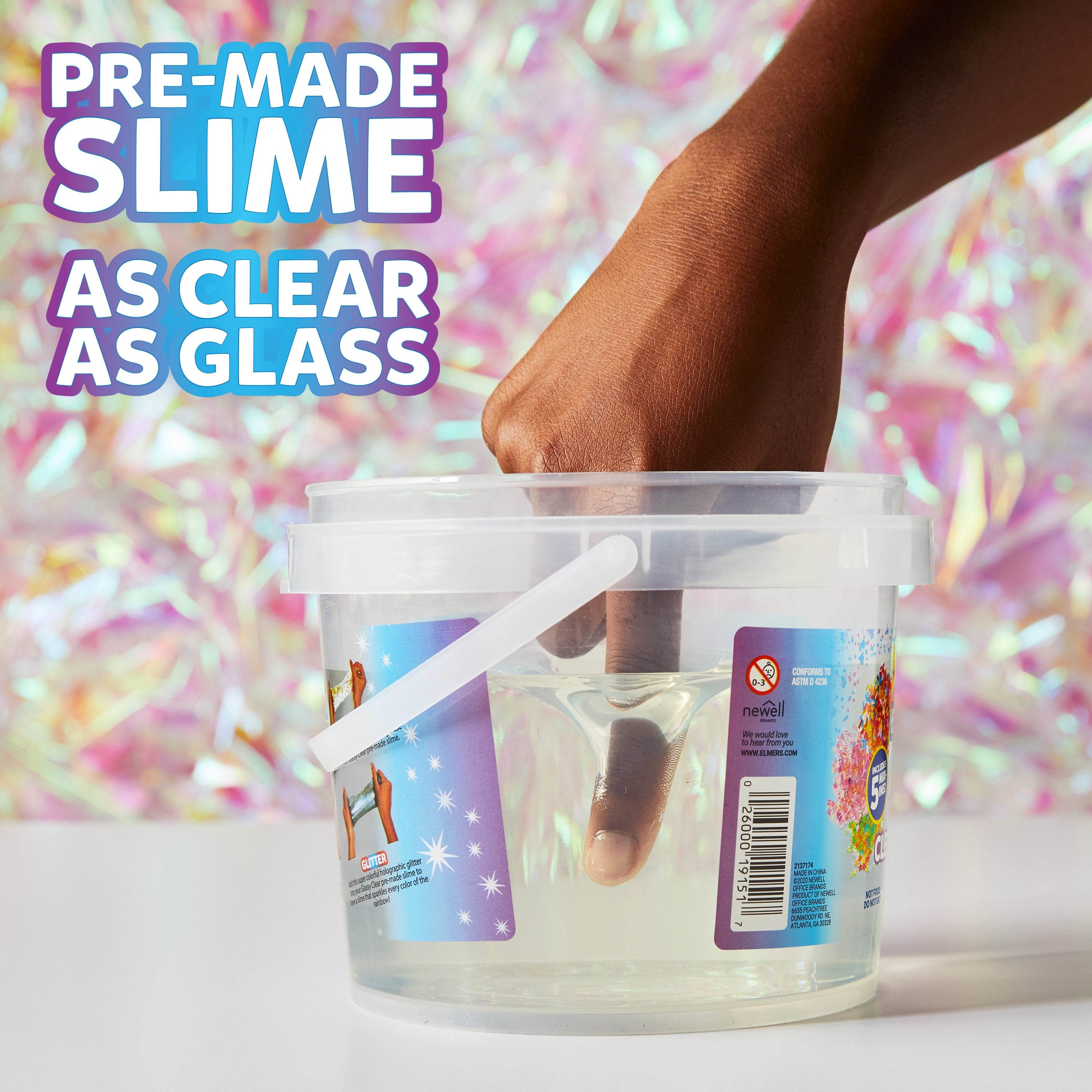 Elmer's Gue 3lb Glassy Clear Deluxe Premade Slime Kit With Mix-ins