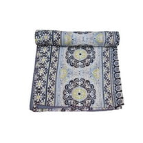 Indian Kantha Quilt Pure Cotton Kantha Throw Kantha Blanket Handmade Quilt Double Size Kantha Bedspread Floral Print