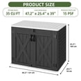 thumbnail image 6 of Craftian Outdoor Horizontal Storage Shed with X-Shaped Lockable Door, 35 Cu Ft Weather Resistant Resin Tool Shed, Dark Gray, 6 of 8
