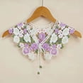 thumbnail image 4 of Visland Fake Collar Top Embroidery Flower Pattern Adjustable Lace-up Doll Neck Removable Detachable Half-shirt Collar, 4 of 8
