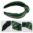 thumbnail image 4 of Unique Bargains 1 Pcs Women Knotted Headbands Fashion Vintage Knotted PU Leather Hair Hoop Hair Accessories Green, 4 of 7