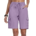 thumbnail image 6 of ABATAB Women's Cargo Shorts Lightweight Hiking Athletic Shorts Drawstring Loose Shorts for Camping Travel Golf with Pockets, 6 of 7