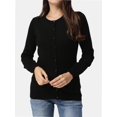 thumbnail image 2 of Women's Crew Neck Button Down Long Sleeve Cardigan Sweater, 2 of 7