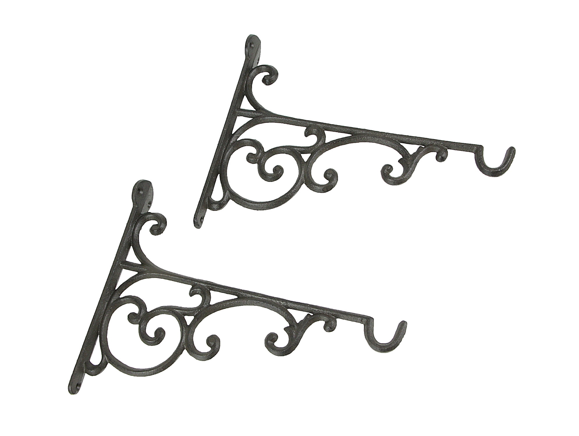 Heavy Duty Cast iron Ornate decorative fancy Metal Hanging Basket Brackets Hooks 