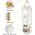thumbnail image 5 of TinyTimes 48"x16" Oval Wall Mirror Hanging Full Body Mirror with Leather Strap Modern Full Length Mirror without Stand-Gold, 5 of 8