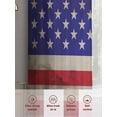 thumbnail image 2 of American Flag Sheer Curtains 45 Inch Length 2 Panels Set, Semi Transparent Voile Rod Pocket Curtains for Living Dining Room Bedroom Drapes USA Flag Retro, 2 of 8