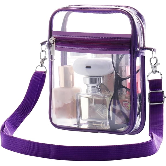 Clear Bag Stadium Approved, Clear Purse Crossbody Bag, Adjustable Shoulder Strap Clear Bags for Concerts | Stadium Approved