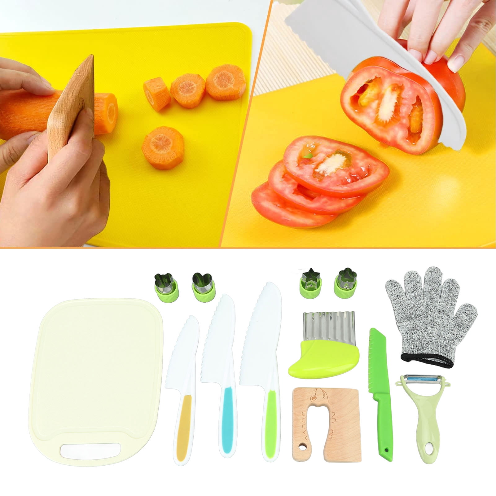 Kids Safe Knife, Sawtooth Design Durable Plastic Kids Knife Set  For Picnics