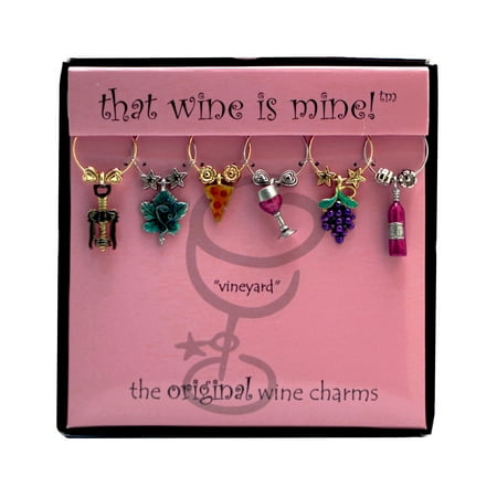 - Wine Things 6-Piece Vineyard Wine Charms, Painted