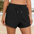 thumbnail image 2 of Audhol Women Shorts, Womens Sweat Shorts with Pockets Cotton 2024 Trendy Shorts Drawstring Summer Workout Running Casual Shorts Women Lounge Shorts Black L, 2 of 6