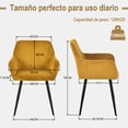 thumbnail image 3 of Juego de 2 Sillas de Comedor FurnitureR Con reposabrazos Amarillo, 3 of 11