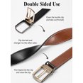 thumbnail image 2 of Maikun Men's Reversible Leather Belt, Double Sided Black and Cognac Dress Belt for Men, Adjustable Casual Business Belt for Jeans and Suit Pants, 2 of 7
