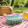 thumbnail image 3 of Snmubt Large Capacity Multi-Compartment Silicone Lunch Box, 6-Section Bento Bowl with Lid, Microwave & Freezer Safe for Meal Prep Green, 3 of 5