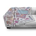 thumbnail image 3 of Makeup Soft Flannel Fleece Throw Blanket, Multiple Womens Makeup Products Illustration Cosmetics Beauty and Glamour Concept, Cozy Plush for Indoor and Outdoor Use, 70" x 90", Multicolor, by Ambesonne, 3 of 6