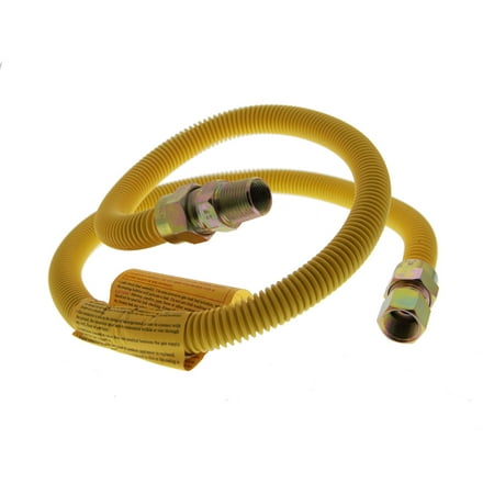 4 ft Yellow Coated SS 5/8-Inch Gas Range Connector