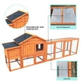 thumbnail image 5 of Pefilos 111.5" Outdoor Chicken Coop Poultry Cage, Large 2-Story Wood Rabbit Hutch for Backyard, Hen House with Nesting Box, Waterproof UV Panel, Orange, 5 of 7