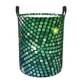thumbnail image 6 of Lsque Green Disco Lights pattern Laundry Hamper Basket, Tall Woven Rope Hamper Basket for Clothes, Lightweight Storage Basket, Collapsible Waterproof-, 6 of 8