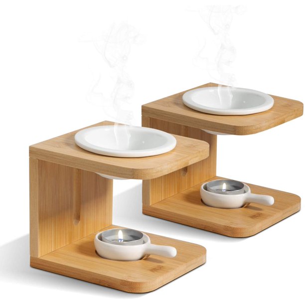 ComSaf Wooden Essential Oil Burners, Scented Wax Melt Burners with