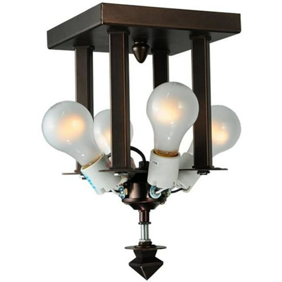Meyda Tiffany 99015 4 Light Modified Flush Mount Hardware   Mahogany Bronze Finish