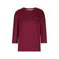 thumbnail image 5 of Ecqkame Womens Blouses Fashion Solid Color Breathable Regular Short Sleeves Round Neck Comfy Tops Womens Casual Tops Wine XXXL, 5 of 5