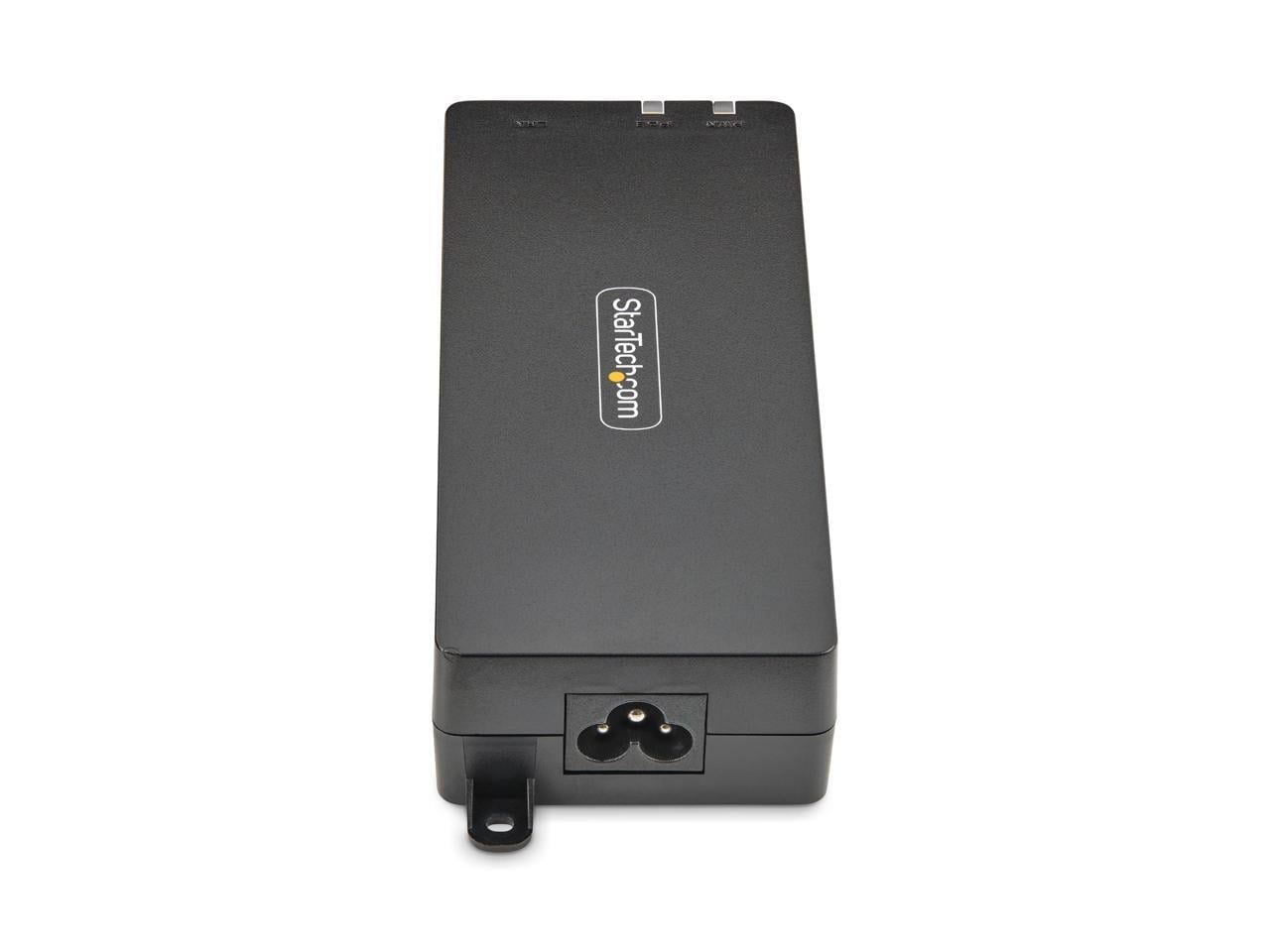 StarTech.com 1-Port 10Gbps Gigabit PoE++ Injector, 90W, 2.5/5/10G Ethernet/10/100/1000M, PoE++ (802.3af/at/bt), Wall Mountable, Unmanaged