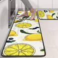 thumbnail image 2 of Kitchen Rugs Sets Of 2,Yellow Lemon Fruit Berries Beige Pattern Anti Fatigue Kitchen Mat Rugs Non Slip Washable,Decorative Kitchen Floor Mats for Kitchen,Sink,Laundry,17"x47"+17"x47", 2 of 5