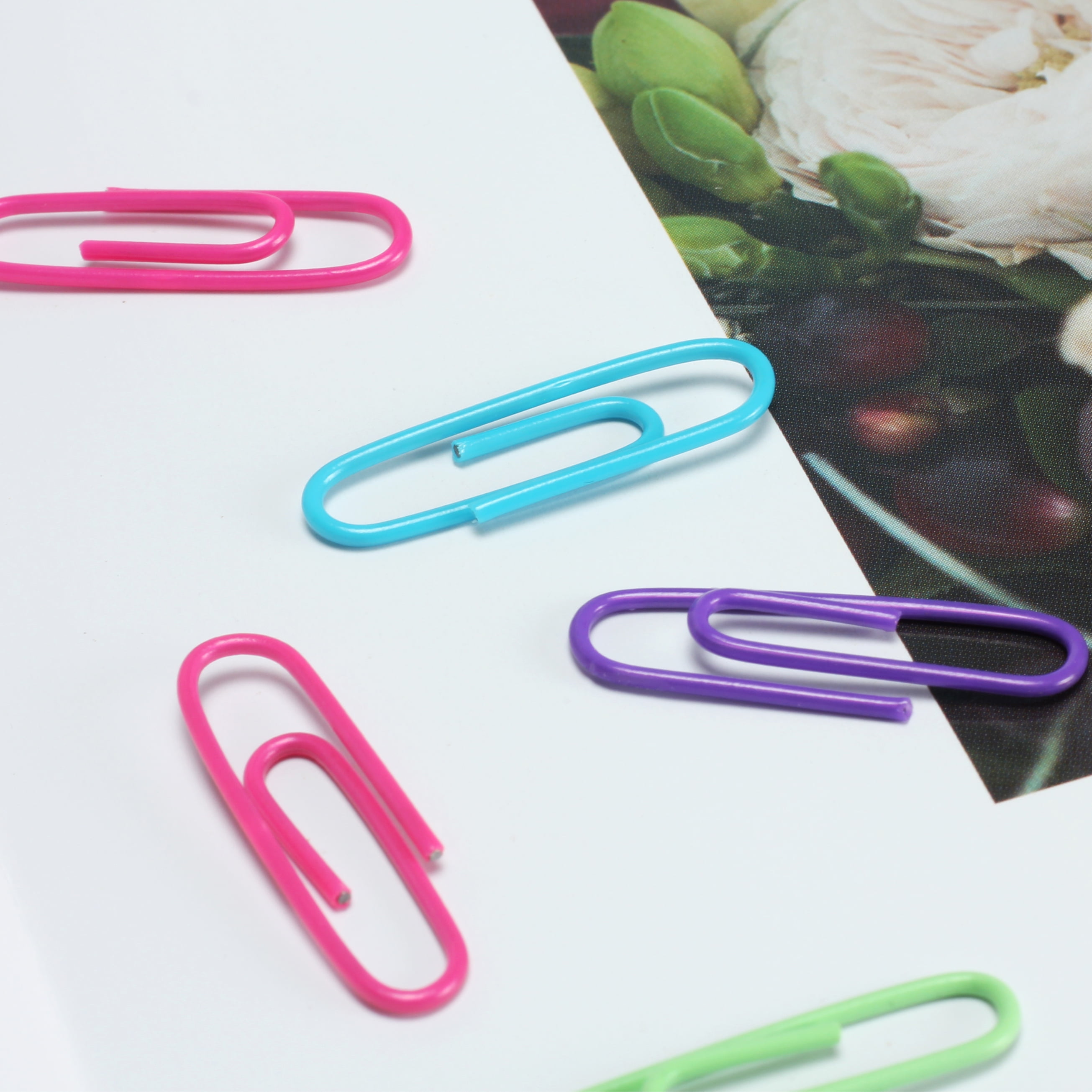 Colorful Paper Clips in Elegant Magnetic Paper Clip Holder Dispensers  ,28mm, 100 Clips Rose Gold/Silver/Gold/Mint Green Per Box - AliExpress