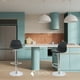 thumbnail image 2 of Silla para Bar y Barra de Cocina con Respaldo y Reposapies de Altura Ajustable Banco Taburete Giratorio con Asiento Acolchado de Diseño Moderno Set 4 Piezas Negro, 2 of 5