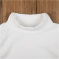 thumbnail image 5 of Linjinx Kids Boys Girls Thermal Underwear Tops Mock Neck Solid Long Sleeve Basic Undershirts T-Shirt White 140, 5 of 7