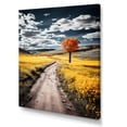 thumbnail image 2 of Designart "Yellow Prairies The Road Less Traveled VI" Floral Canvas Art Print, 2 of 5