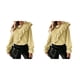 thumbnail image 1 of Guardurnaity Blusa de mujer de Color sólido de estilo informal, camisa ajustada para niña, fiesta, banquete, manga larga, cuello redondo, ropa Amarillo 2piezas, 1 of 6