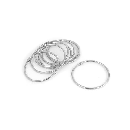 Unique Bargains 8pcs 75mm Inner Dia Metal Snap Ring Round Keyring Key Chain Silver Tone
