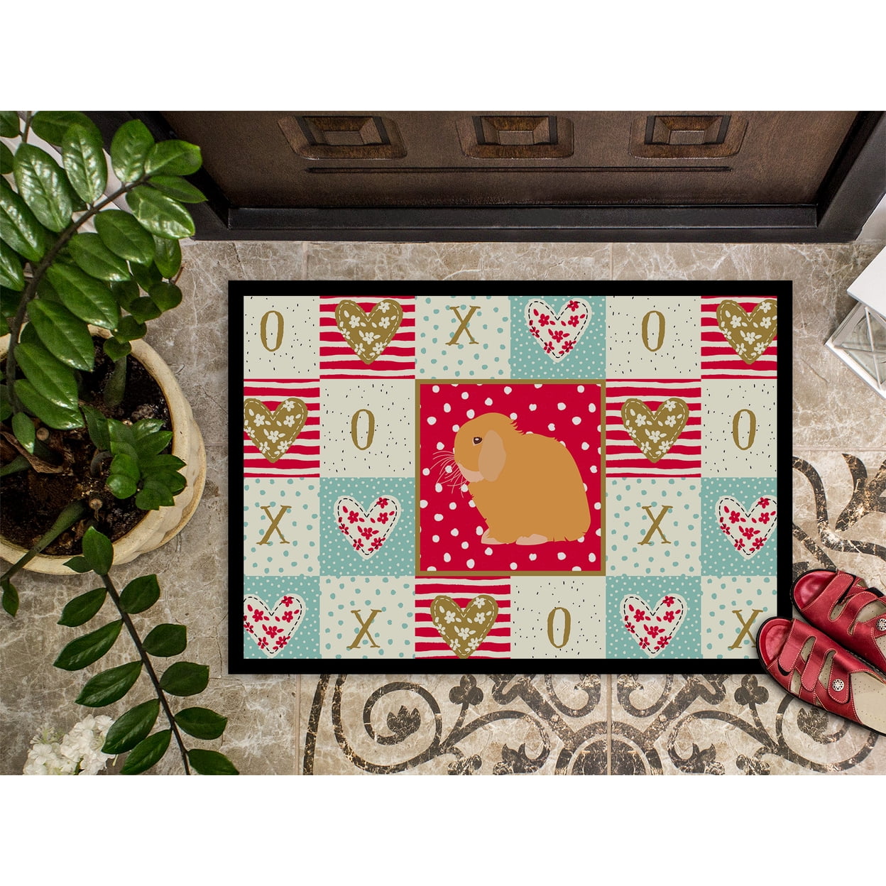 Holland Lop Rabbit Love Door Mat