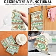 thumbnail image 4 of Retro Geometric Stripe Tea Towels 4 Pack Boho Kitchen Dish Cloth with Hanging Loop, 18"x28" Lint-Free Absorbent Towel for Kitchen Drying Wiping and Cleaning, 4 of 7