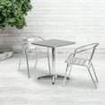 thumbnail image 2 of Flash Furniture Lila 23.5'' Square Aluminum Indoor-Outdoor Table Set with 2 Slat Back Chairs, 2 of 5