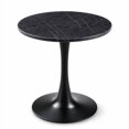 thumbnail image 1 of Mesa de comedor redonda, mesa de tulipán de círculo de 23,6" con mesa engrosada y pedestal de metal, mesa de bistro moderna de mediados del siglo para la cocina, 1 of 4