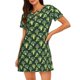 thumbnail image 1 of Fotbe Broccoli 3 Bata de Dormir para Mujer con Estampado, Camisón de Algodón de Manga Corta, Ropa de Dormir Casual, 1 of 6