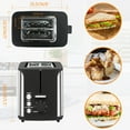 thumbnail image 4 of Vimukun Toaster 2 Slice, Extra Wide Slot, Stainless Steel, 7 Browning Shade Settings, Bagel/Cancel/Gluten-Free/Reheat Function , 900 Watt ,Black & Silver, 4 of 9
