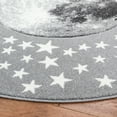 thumbnail image 4 of SAFAVIEH Carousel Kids Moon in the Stars Area Rug, Light Gray/White, 6'7" x 6'7" Round, 4 of 11