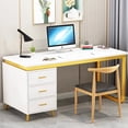 thumbnail image 2 of Long Modern Office Desk Modern Bedroom Reception Study Free Shipping Computer Desks Wooden Mesa Escritorio Theater Furniture My Lux Decor Round, 2 of 30