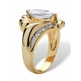 thumbnail image 2 of PalmBeach Jewelry Marquise-Cut Cubic Zirconia or Sapphire Bypass Swirl Ring Gold-Plated, 2 of 5