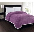 thumbnail image 1 of Soft Plush Reversible Corduroy / Sherpa Lined Oversized Bed Blanket for Bedroom or Lounging on Couch, King, Mauve, 1 of 1