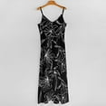 thumbnail image 4 of White Lily Floral Dress Flowers Print Beach Maxi Dress Straps Streetwear Boho Beach Long Dresses Summer V Neck Oversize Vestidos, 4 of 7