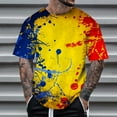 thumbnail image 2 of Playeras De Compresión Para Hombre, Camiseta De Manga Corta Con Cuello Redondo Y Estampado Floral De Moda De Verano Para Hombre, 2 of 4