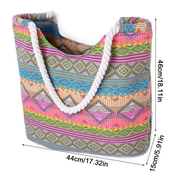 Canvas Summer Beach Tote Shoulder Shopping Travel Bag for Women Girls Ladies