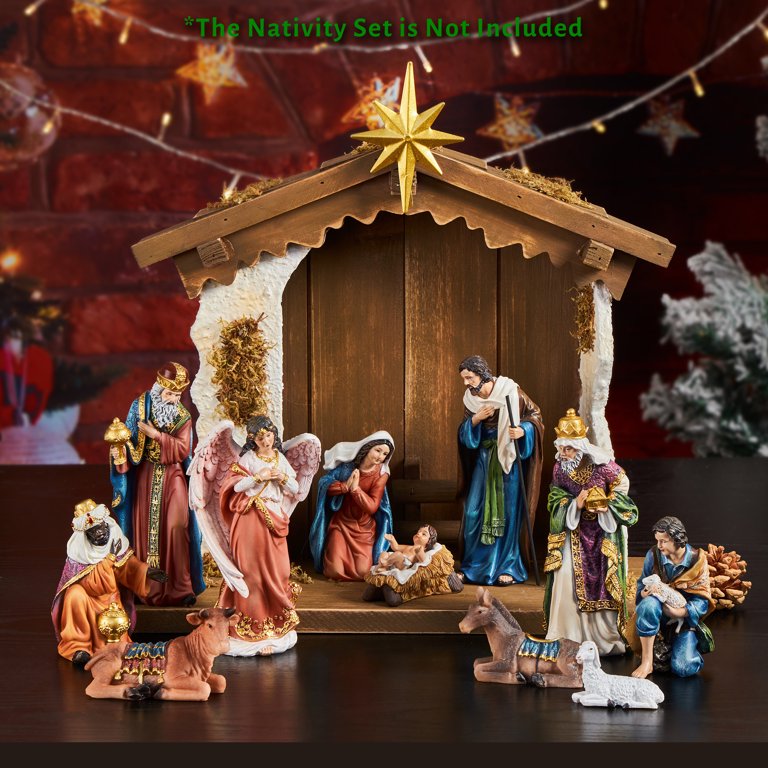 christmas nativity scene hand painted sculpted collectable table ornament  nativity sets for christmas indoor manger scene desktop ornament home  decorations for living room collection diy accessories 