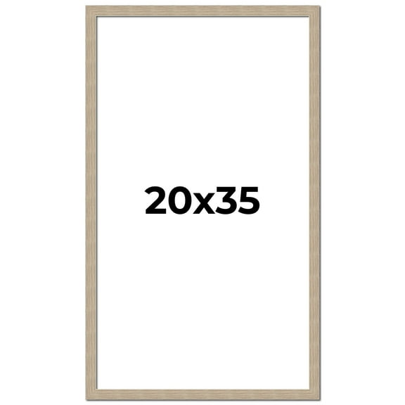 20x35 Frame Grey Solid Wood Picture Frame Width 1 Inches | Interior Frame Depth 0.5 Inches |