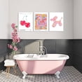 thumbnail image 3 of Pink Preppy Wall Art Framed Set of 3 Trendy Coquette Disco Cherry Posters Retro Guest Check Canvas Prints Poker Painting Positive Quote Pictures Room Decor Aesthetic for Girls Bedroom Dorm 12x16in, 3 of 6