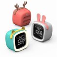 thumbnail image 2 of The cute blue deer cartoon smart alarm clock is specially designed for children and students. It comes with a silent light, 2 of 4